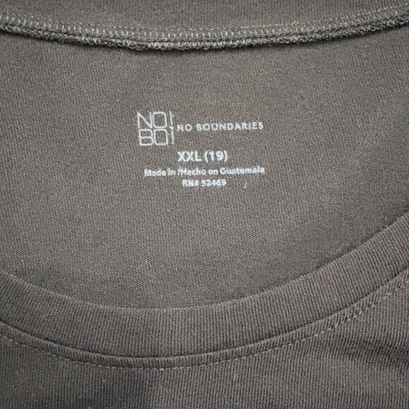 No Boundaries Black T-Shirt XXL (19) Womens Basic Short-Sleeve Crewneck Top - Picture 5 of 10